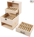 3 Tiers Essential Oil Storage Box, Wooden Perfume Bottle Display Organizer Case w/59 Slots, for 15 ml Bottles Nail Polish Collection Holder