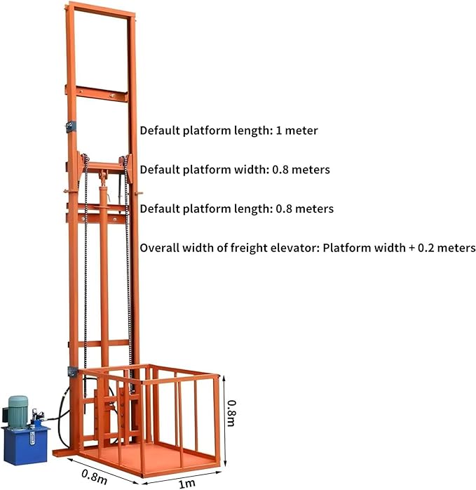 1Ton/2200Lbs Load Capacity Electric Lift Platform Table,6.5FT Lifting Height Hydraulic Lifting Rail Hoist,Wall Mounted Factory Warehouse Home Space Dedicated Freight Elevator