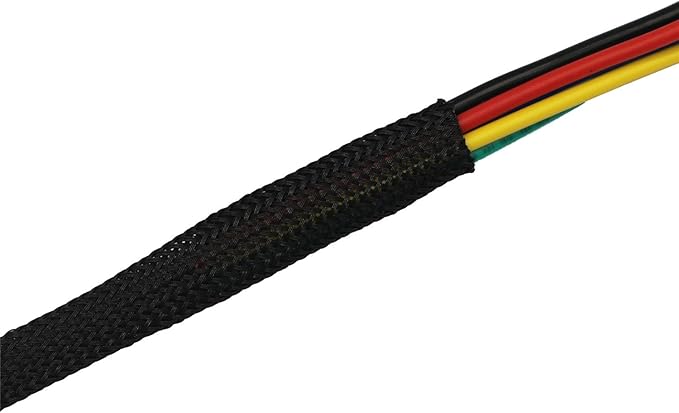 30ft PET Expandable Sleeving Wire Cable Sleeve (1/3", Black)