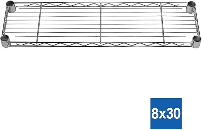 Shelving Inc. 8" d x 30" w x 64" h Chrome Wire Shelving with 6 Tier Shelves, Weight Capacity 800lbs Per Shelf
