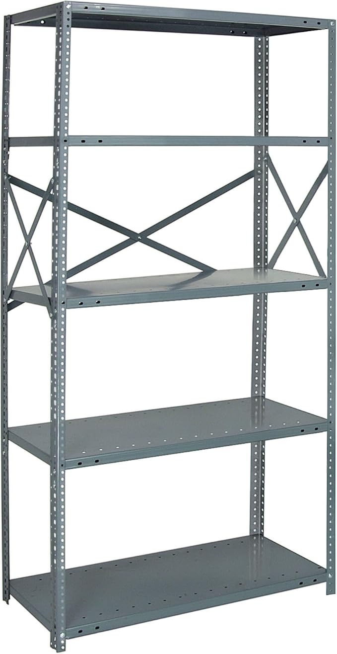 Quantum Storage Systems 75-1236-5 IRONMAN Solid Heavy Duty 5 Shelves 75" H x 36" W x 12" D