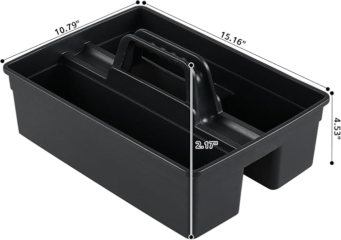 6 Pack Plastic Cleaning Caddy with Handle for Cleaning Supplies, Gray Plastic Carry Caddy Cleaning Tote