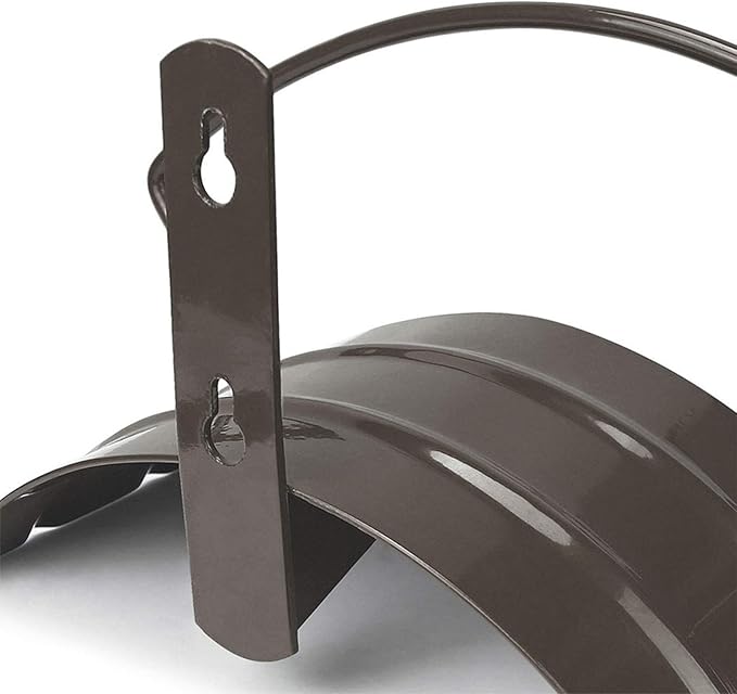 Eastrans Wall Mounted Garden Hose Holder Hold 125ft 3/4" Hose, Durable and Heavy Duty Rust-Free Hose Hanger for Water Hose, Keep Your Backyard Neat and Clean,Brown