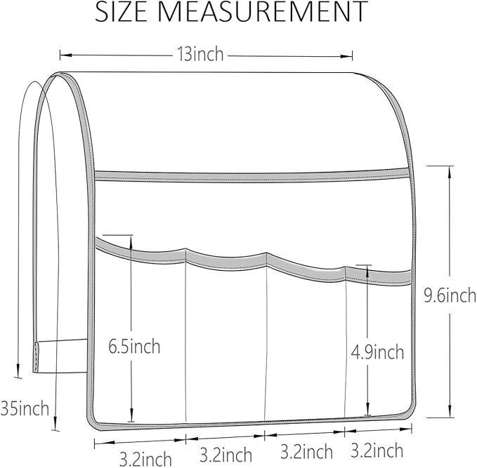 FLYILY Sofa Armrest Organizer Non-Slip Arm Chair Hanging Caddy Remote Control Holder for Magazine,Tablet, Phone, Books, Glasses(BigLeaf,13in)