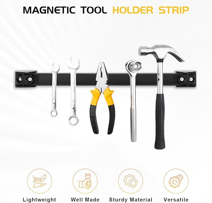 DGSL Magnetic Tool Holder Strip 10 Pack, 12In Heavy Duty Tool Organizer Magnetic Strip, Tool Magnet Bar For Garage Tool Organization
