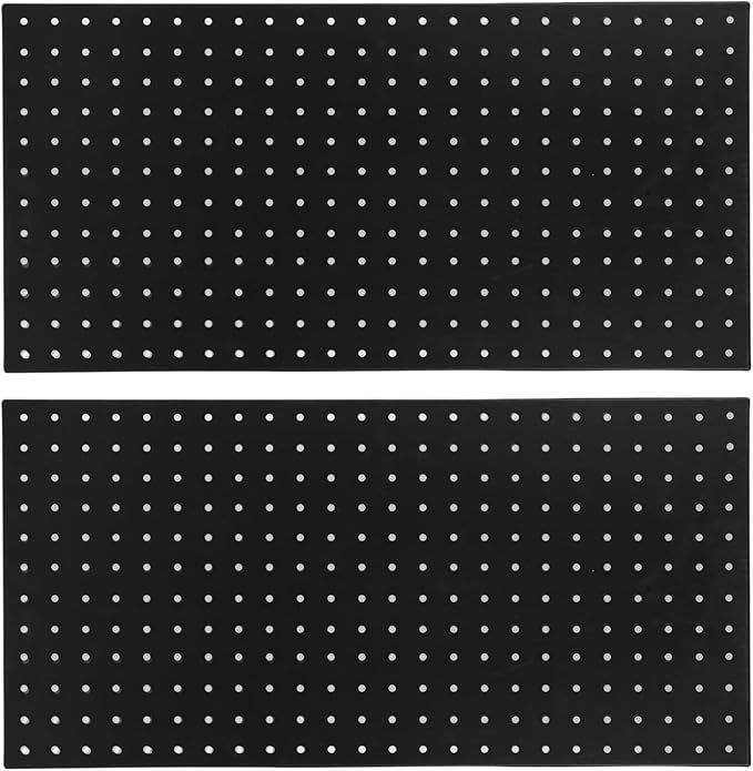 Aramox 2PCS Pegboard Wall Organizer, Alloy Steel Tool Storage System, Customizable 24x12 Inch Panels with 288 Holes for Home Garage Office Organization