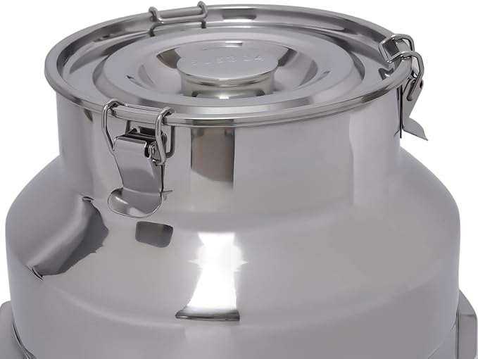 7.4Gallon Milk Can,Milk Bucket Wine Oil Rice Pail Bucket Milk Can 304 Stainless Steel Tote Jug with Sealed Lid and Spigo,For Storing Ghee, Milk, Wine,Wheat,Beans,Tea Leaves,Grains