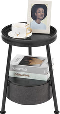 Round End Table, 11.8*17.8' Round Sofa Table, Small Round Table, Small Coffee Table, Living Room Bedroom