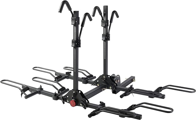 Young 4-Bike Rack Hitch Mount Platform Style Carrier for Cars Trucks SUVs Minivans with 2" Hitch Receiver, 4 Bikes X 40 lbs (160 lbs Total) Load Capacity for 2" Receiver