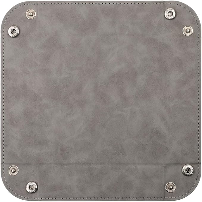siduater Valet Tray Desktop Storage Organizer – Vegan Leather Catchall Bedside Vanity Tray Nightstand Caddy Holder for Remote Controller, Watch, Keys, Phone, Wallet, Coin, Jewelry, Stone Gray
