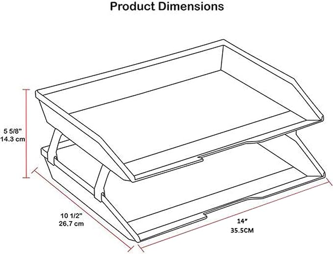Acrimet Facility 2 Tier Letter Tray, Side Load, Letter Size/A4, Desktop File Organizer, Plastic (Solid Blue Color)