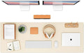 K KNODEL Large Office Leather Desk Mat, Mouse and Keyboard Pad, Computer and Laptop Mat, Desktop Protector and Cover, Writing Pad and Blotter (47.2"x17", Ivory Cream)
