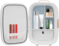Beauty Fridge for Cosmetics Storage,12.68Qt Mini Cosmetics Refrigerator with Cooling & Heating Function,Compact Fridge for Makeup Lipstick with Handle,Skincare Fridge for Cosmetics,Food,Drinks (White)