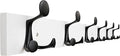 SKOLOO 39-Inch White Wood Coat Rack Wall Mount with 6 Triple Hooks - Ideal for Family Entrances, Classrooms, and Pet Supplies Storage - Perfect Coat Hooks for Wall