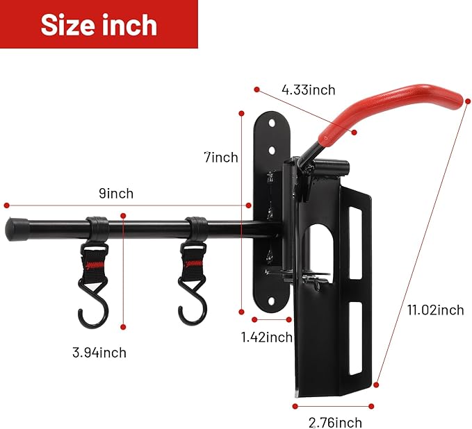 Swivel Bike Wall Mount, Bike Hangers for Garage, Space-Saving Vertical Bike Rack, Sturdy Bike Storage Rack Holds Up to 66lbs with No-scratch Protection, Easy to Install, 1 Pack