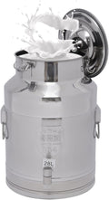 7.4Gallon Milk Can,Milk Bucket Wine Oil Rice Pail Bucket Milk Can 304 Stainless Steel Tote Jug with Sealed Lid and Spigo,For Storing Ghee, Milk, Wine,Wheat,Beans,Tea Leaves,Grains