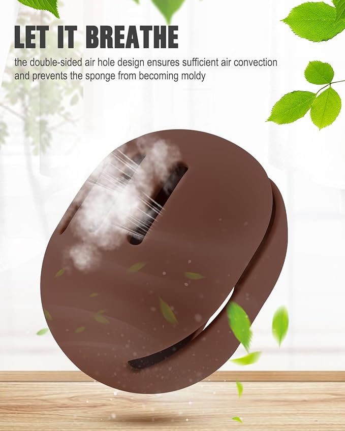 FERYES Makeup Sponge Holder with Makeup Sponge– Eco-Friendly Silicone Beauty Make Up Blender Case and Dry & Wet Use Foundation Sponge for Travel