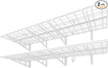 FLEXIMOUNTS 2-Pack 2x6ft Garage Shelving with Hooks 24-inch-by-72-inch Wall Shelf Garage Storage Rack Floating Shelves, White, Classic Series