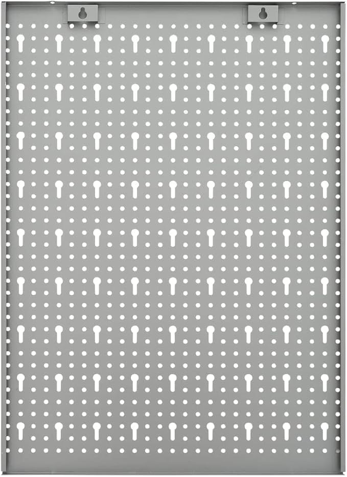 Steel Peg Board Set Wall-Mounted 3 Panels 15.7"x22.8" - Gray, Tool Organizer with Mounting Accessories,145349,Gray