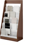 Brochure Display Rack,4 Layer Floor-Standing Magazine Rack,Literature Newspaper Catalog Display Holder With,Book Display Rack for Exhibitions, Shopping Malls, Hospitals, Offices,Family
