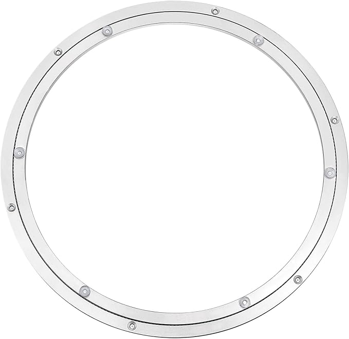 MECCANIXITY Aluminum Lazy Susan 20 Inch Turntable Ring Large Bearing Metal Rotating Turntable Bearings Swivel Plate Hardware for Round Dining-Table Showcase Display Stand Services Silver