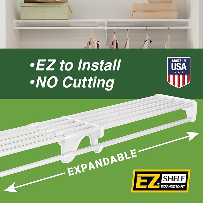 EZ Shelf Expandable Closet Kit with End Brackets