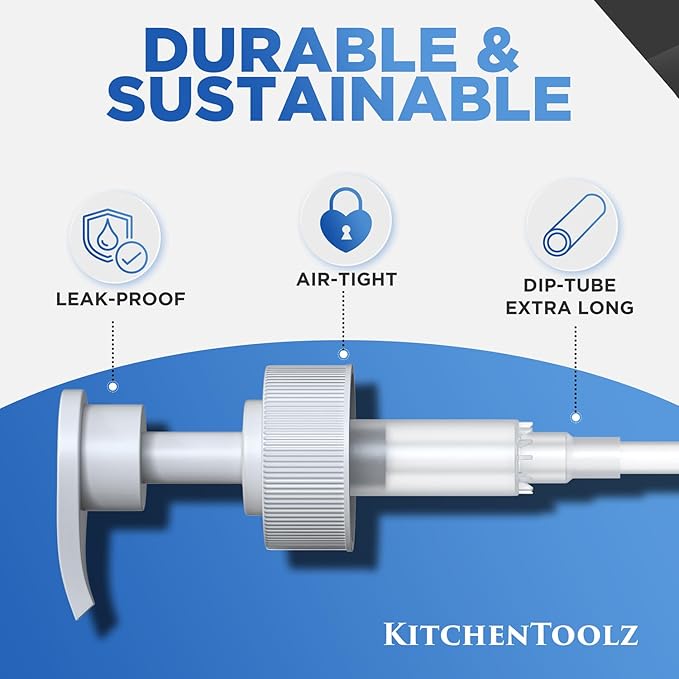 Kitchentoolz 1-Gallon Plastic Jug with Pump Dispenser - Ideal for Epoxy Resin, Laundry Detergent, Liquid Soap, Snow Cone Syrup, Batter