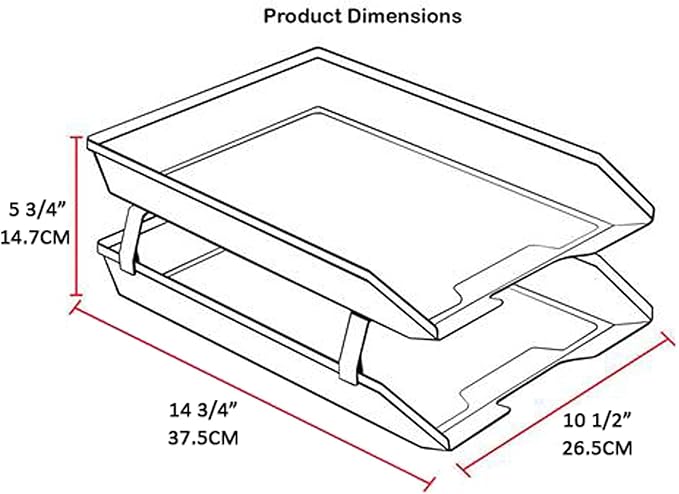 Acrimet Facility 2 Tier Letter Tray, Front Load, Letter Size/A4, Desktop File Organizer, Plastic (Clear Crystal Color)
