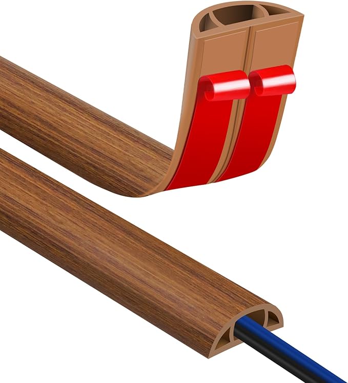 Floor Cord Covers for Wires 3.3FT Cable Hider Wire Cover Self Adhesive Cord Hider Floor for Offices, Homes, Workshops, Warehouses Cable Cavity 0.39" W x 0.27" H