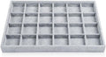 Oirlv 24 Grid Ice Velvet Jewelry Drawer Organizer Tray Stackable Jewelry Trays Removable Dividers for Rings Earring Storage Display