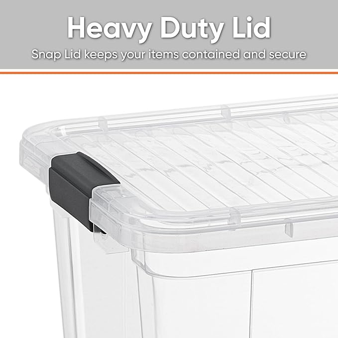 Superio Storage Bins with Lids- 8 Pack, 1.85 Qt Clear Boxes for Organizing, Stackable Plastic Containers- BPA Free, Non-Toxic, Odor Free, Organizer for Home, Office, Dorm
