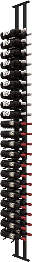 Ultra Wine Racks Floor-to-Ceiling Mount Display (1 Side, Double Deep, Black, Holds 42 Wine Bottles) - Modern Metal Wine Storage for Wine Cellars, Home Bars, Kitchens, and Dining Rooms