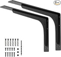24 INCH x 14.2 INCH Shelf Brackets,L Shelf Brackets,Vertical Angle, Premium Alloy Metal Heavy Duty Shelf Bracket, high Strength Mounting Hardware Included, Corner Brace Joint,Pack of 2.