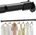 Closet Rods for Hanging Clothes, 16.5 to 60 Inches Adjustable Metal Closet Rod, Heavy Duty Clothes Hanging Rod for Closet Wardrobes Laundry