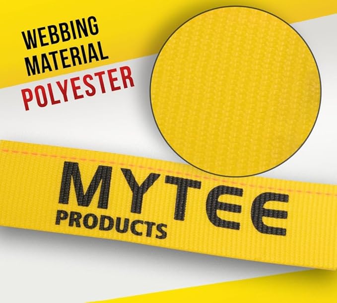 Mytee Products 4 Pack 2"x122.5" Pallet Rack Safety Straps for 10 ft Pallet Bays - 2400 lbs Breaking Strength Rack Safety Straps for Holding Pallets in Place - Warehouse Storage Shelving Accessories