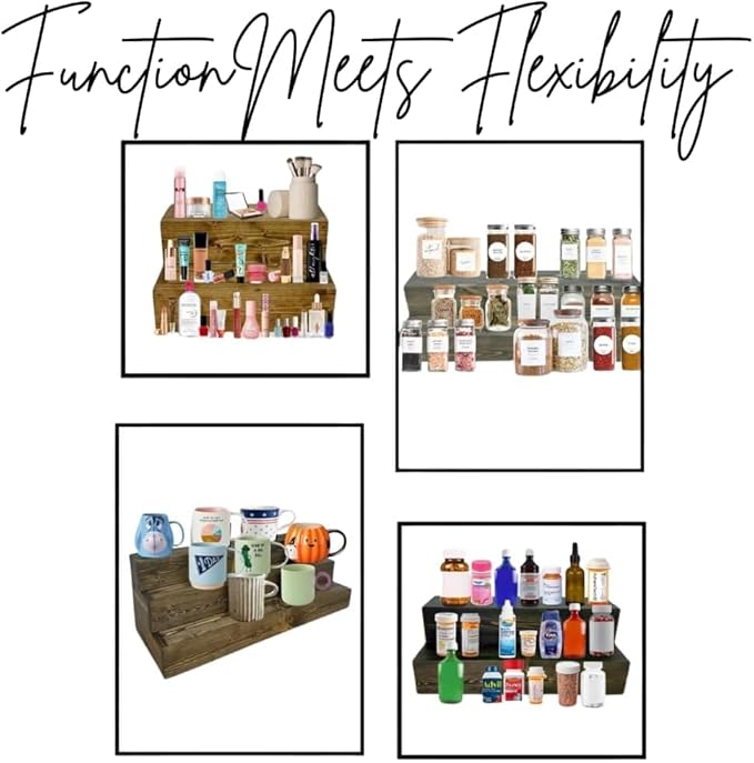 Tiered Bottle Shelf | 2 Tier Liquor Bottle Display | Bar Organization | Display Shelf | Wine Shelf | Bar Display | Kitchen Counter Shelf (24", Black)