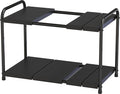 Deco Brothers Under Sink 2 Tier Expandable Shelf Organizer, Black