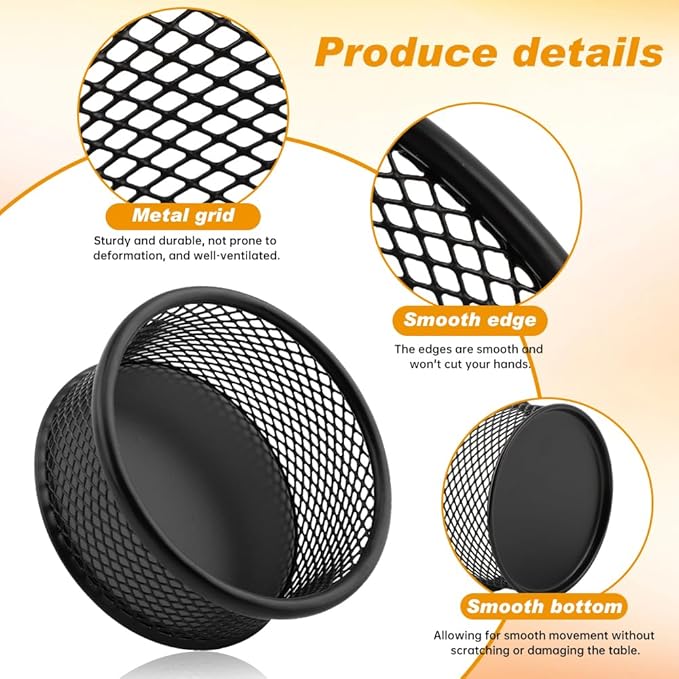 Paper Clip Holder With 50PCS Colored paper clips, 2/4PCS Stackable PaperClip Organizer for Desk,Metal Mesh PaperClip Holders with Non-Slip EVA Pad,for Office Binder Box(4pcs)