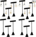 Marsui 12 Pcs Earring Display Set Earring T Bar Display Earring Holders with 3 Heights Earrings Display Stand for Jewelry (Black)