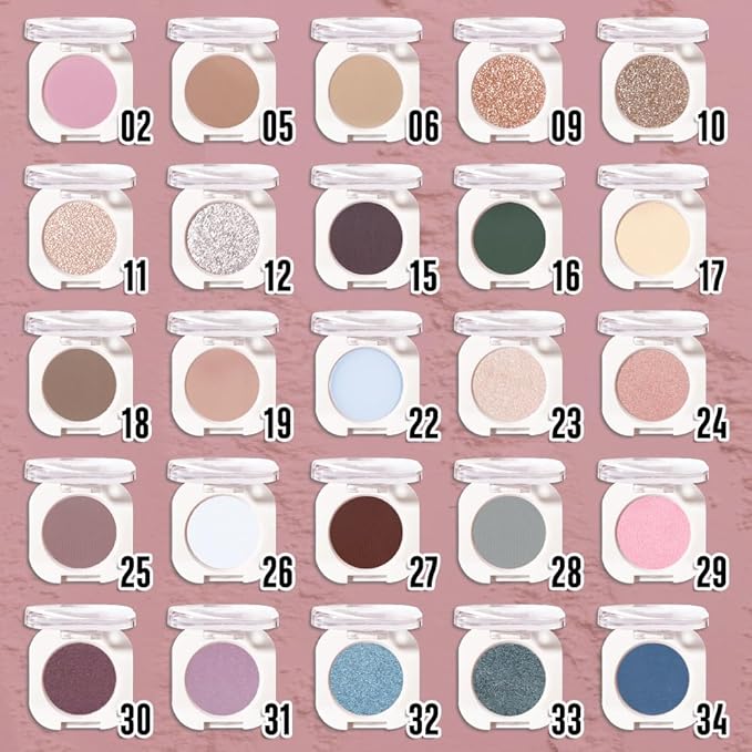 Champagne Shimmer Single Eyeshadow Makeup, Neutral Powde Eye Shadow for Women, Rose Gold Sheer Glitter Singles Eyeshadow Palette Pigmented Waterproof, sombras para ojos, Girls Christmas Gifts
