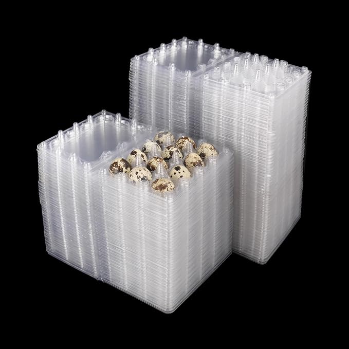 220 Pack Quail Egg Cartons, Clear Plastic Quail Egg Trays, Holds up to 12 Quail Eggs Securely - Your Ultimate Small Eggs Carton Holders for Bulk Storage and Display