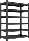 Garage Storage Shelves,5 Tier Shelving Unit, 40 inch Wide, 18” Deep, 78” Tall Organizer Metal Shelf for Basement/Laundry/Pantry Heavy Duty, Adjustable,Easy to Install (6Tier-39.4"Wx17.7"D"dx77.2"h)