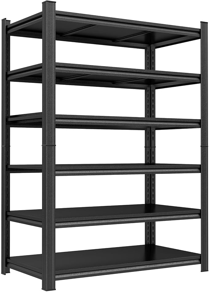 Heavy Duty Steel Metal Shelving Storage Shelves for Pantry/Kitchen/Laundry/Commercial/Garage/Basement, 36" Wx16 Dx78 H, 3000LBS Capacity, Adjustable, Brushed Finish,6 Tier Tall Shelf