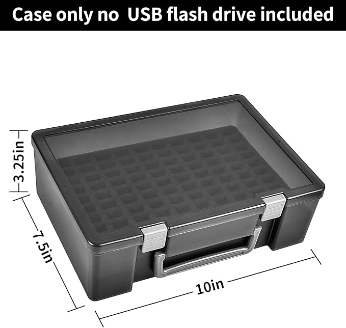 Flash Drive Case USB Memory Stick SD Card Storage Organizer- Holds 104pcs Thumb Drives Electronic Accessories Holder for Sandisk for Samsung for Inland for PNY for Netac (Gray)