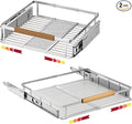2 Pack Expandable Pull Out Cabinet Organizer，Side Mounting 16.3~26.3"x17.3"Cabinet Pull Out Shelves, Expandable Slide Out Spice Rack for Kitchen Bathroom Office