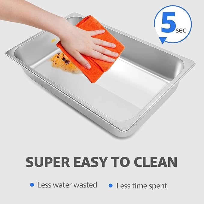 6 pack Chafing Dishes for Buffet of Stainless Steel Food Warmers 9 QT Chafers and Buffet Warmers Sets Commercial Catering Chafers, 12 Pans（full size+ 1/2 size+ 1/3 size)