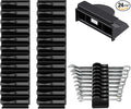 24pcs Magnetic Modular Wrench Organizers for Tool Drawers - Wrench Rack with Metric&SAE Labels,Tool Storage Holder with Magnet.Gift for father, brother&boyfriend (Black with magnets)