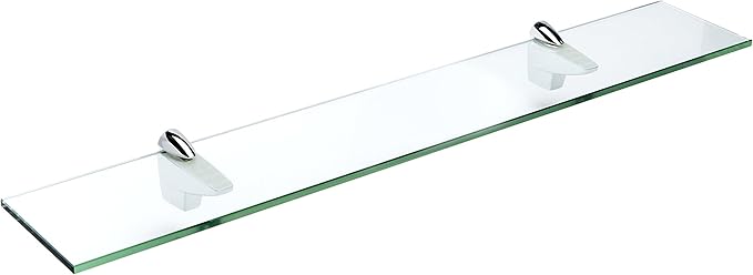 Spancraft Glass F-4.75x12-Chrome Falcon Glass Shelf, Chrome, 4.75" x 12"