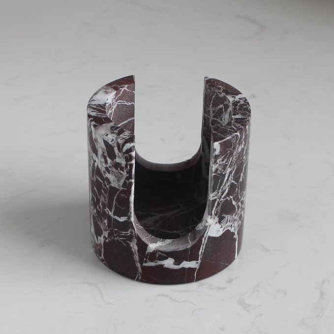 Natural Travertine Marble Sponge Holder for Kitchen Sink, Drying Rack, Compact Sink Caddy Organizer - Rosso Levanto Marble