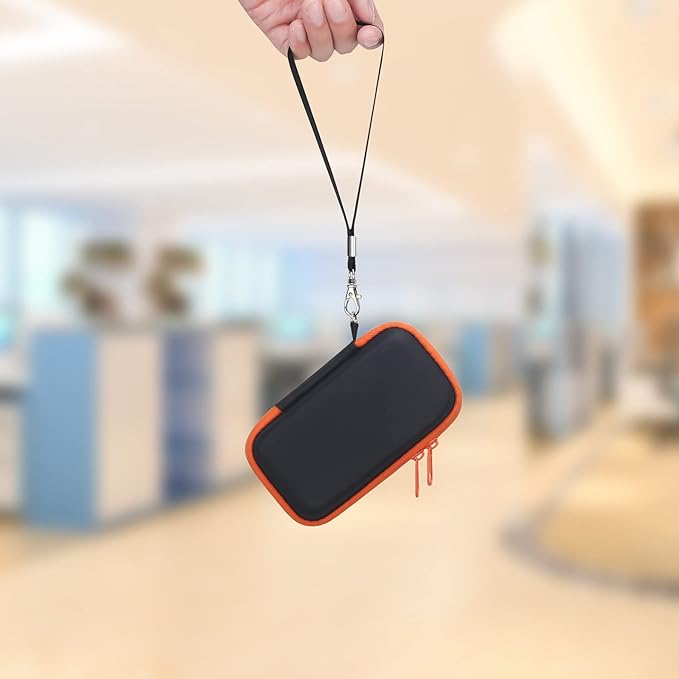 Lacdo Hard Carrying Case for SanDisk Extreme Pro/SanDisk Extreme Portable External SSD 500GB 1TB 2TB 4TB 8TB USB-C Solid State Drive Shockproof Water Repellent Protective Storage Travel Bag, Orange